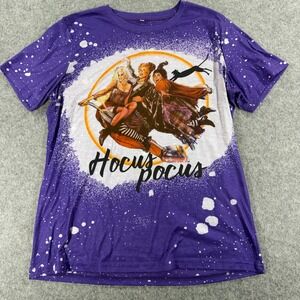 Hocus Pocus Sanderson Sisters Graphic Tee Purple Splatter Shirt Womens Medium